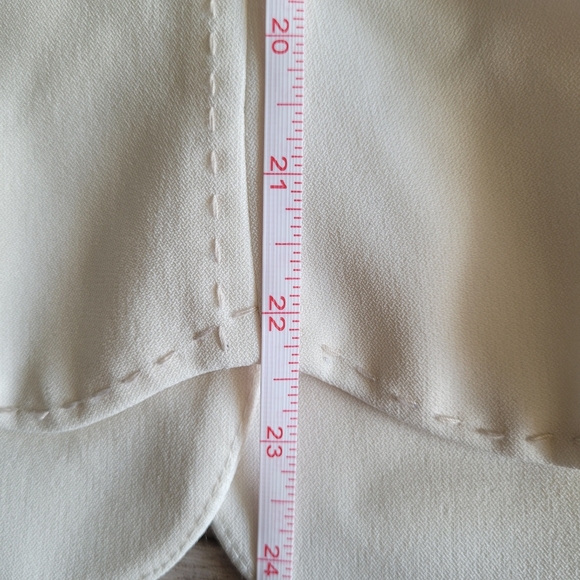 Harve Benard White Suit Jacket with Decorative Stitching Scalloped Bottom Size 8 - Picture 8 of 8
